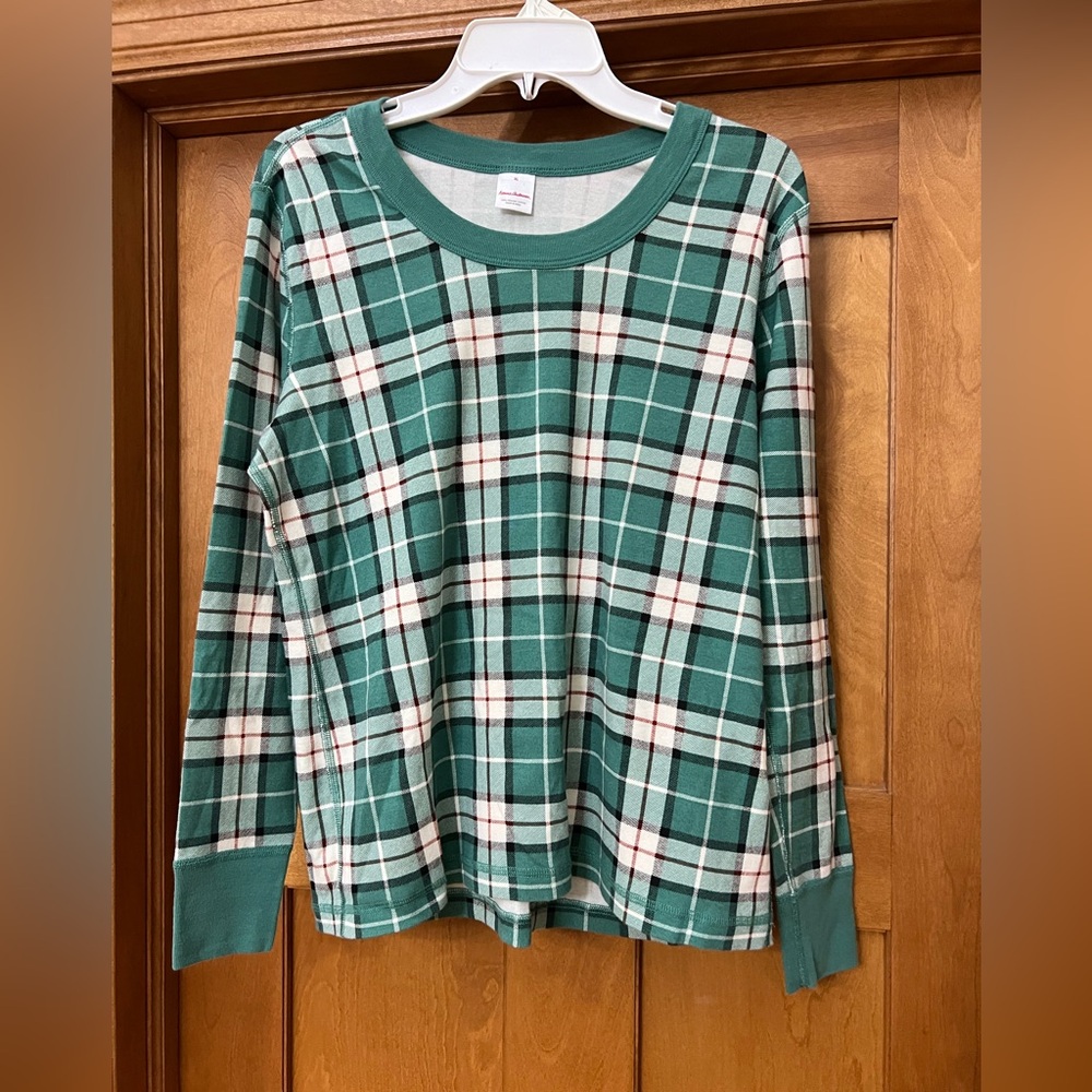Hanna Andersson Plaid Pajama Top Women’s Size XL Green White Red